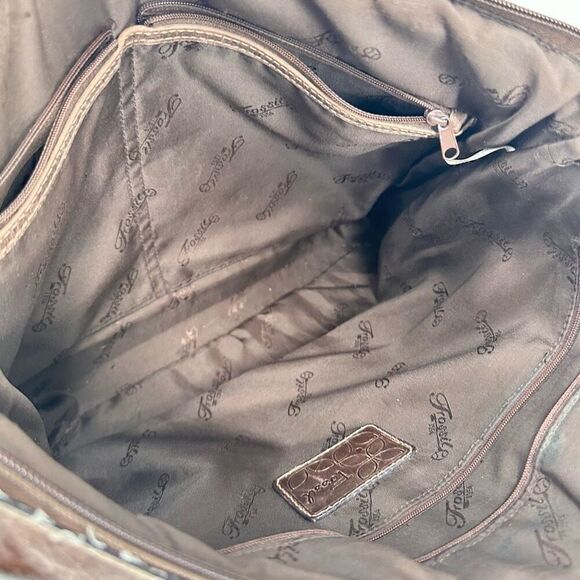 Vintage Fossil Women's Leather Messenger Shoulder Bag Handbag Dark Brown Medium - Picture 11 of 12
